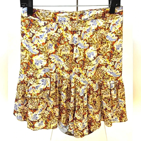 Free people med floral yellow skirt size medium - Picture 3 of 10